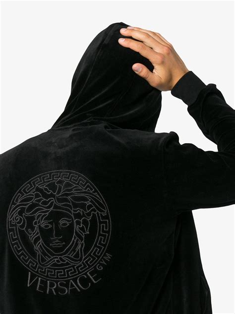 far fetch versace velour medusa hoodie|Versace Medusa Head Hoodie .